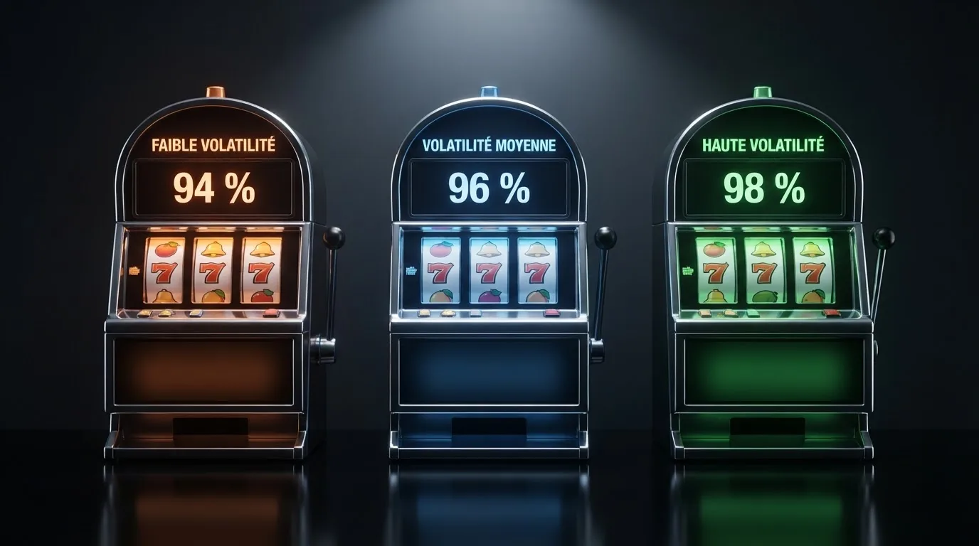 Tableau comparatif de taux de redistribution affichés sur plusieurs machines à sous en ligne