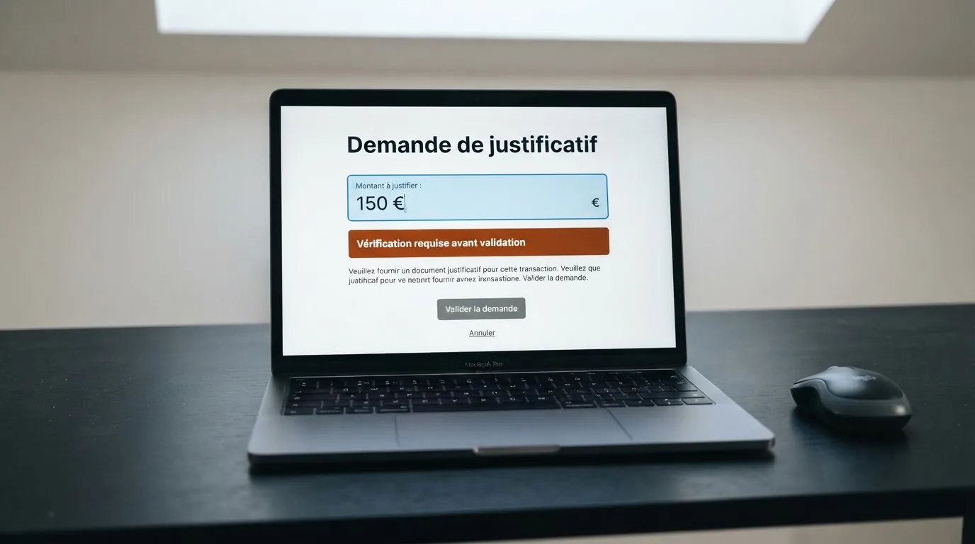 Formulaire de retrait en ligne affichant une demande de justificatif avant validation du paiement